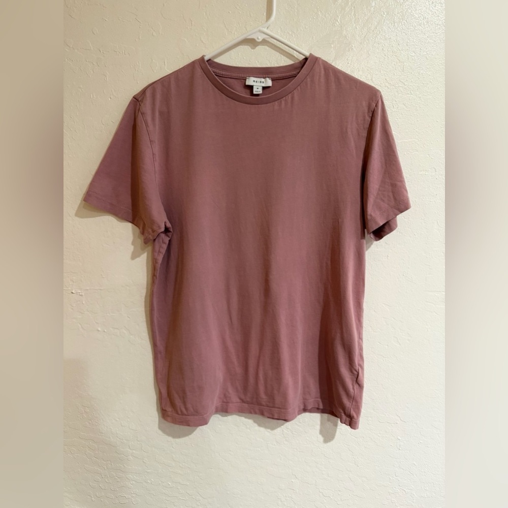 Reiss Mauve Men's Crew Neck Soft Cotton T-Shirt Size M - Picture 3 of 7